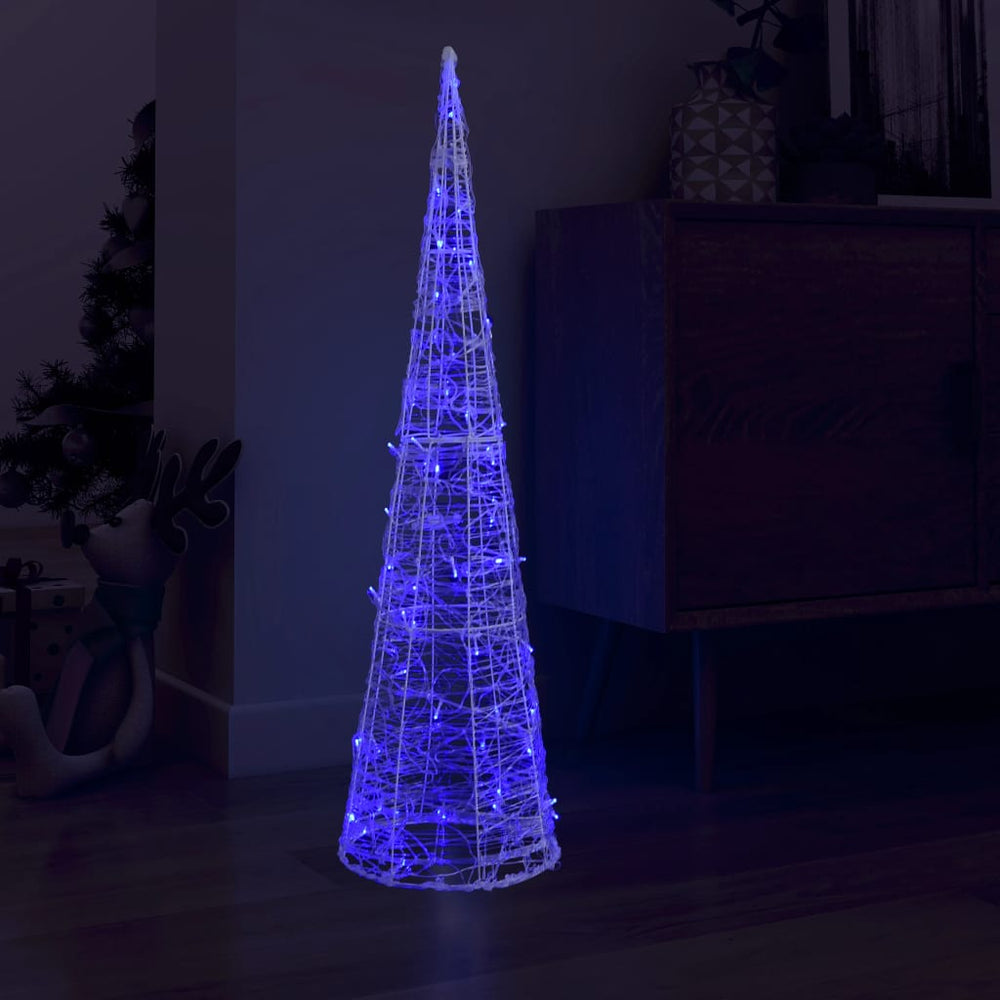 Acrylic LED pyramid decoration, blue, 120cm