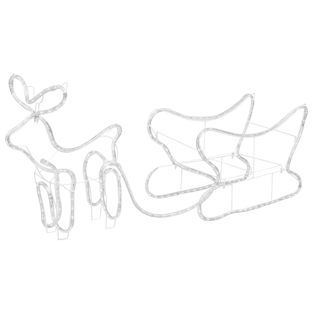 Kalėdinė lauko dekoracija elnias ir rogės FLAKES, 252 LED lemputės