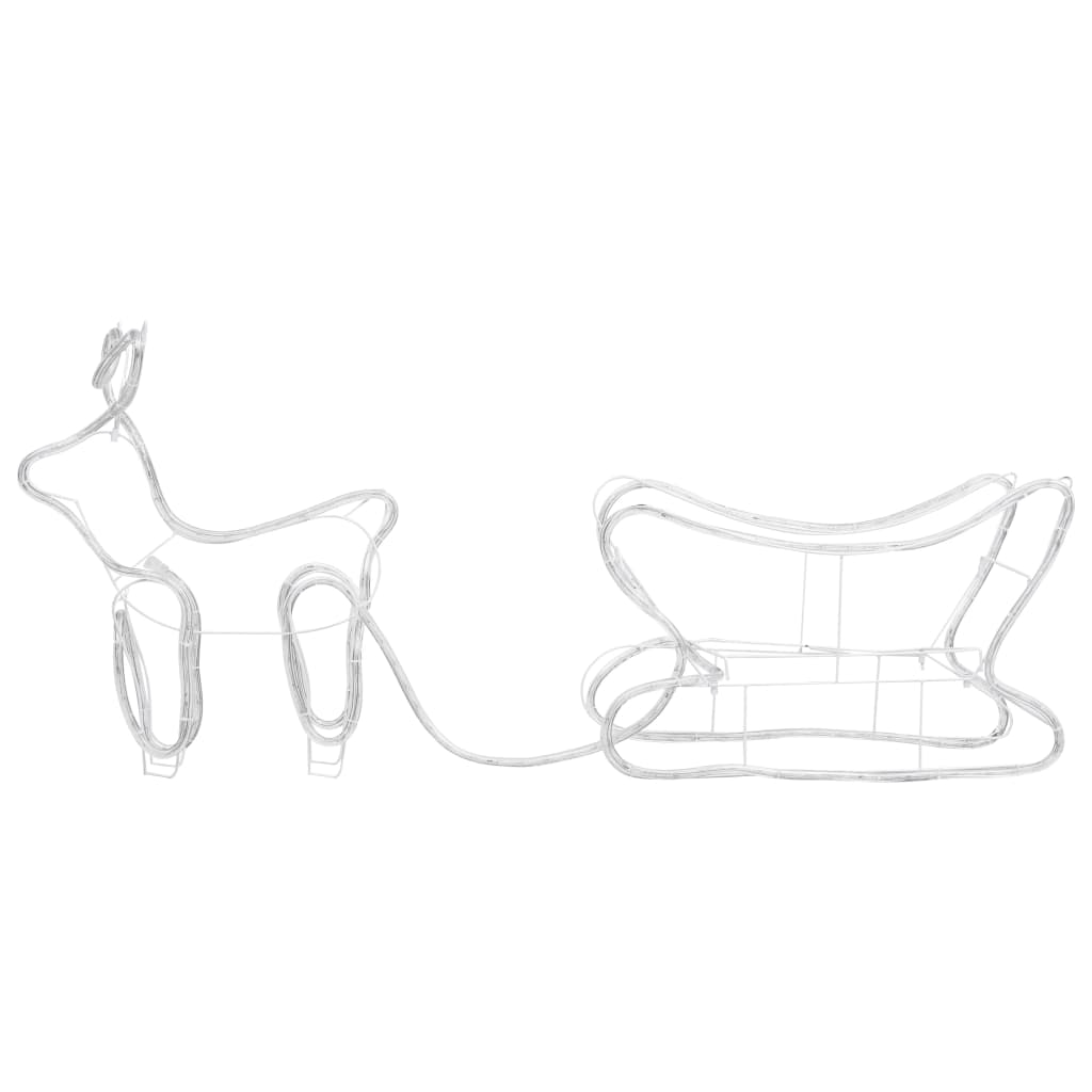 Kalėdinė lauko dekoracija elnias ir rogės FLAKES, 252 LED lemputės