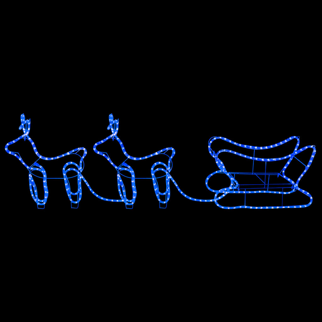 Kalėdinė lauko dekoracija elniai ir rogės FROSTING, 576 LED lemputės