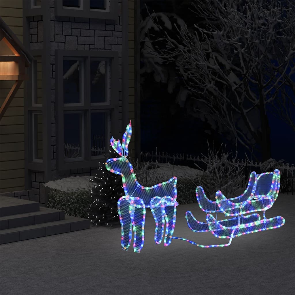 Christmas lights display reindeer and sleigh, 432LED, net-type