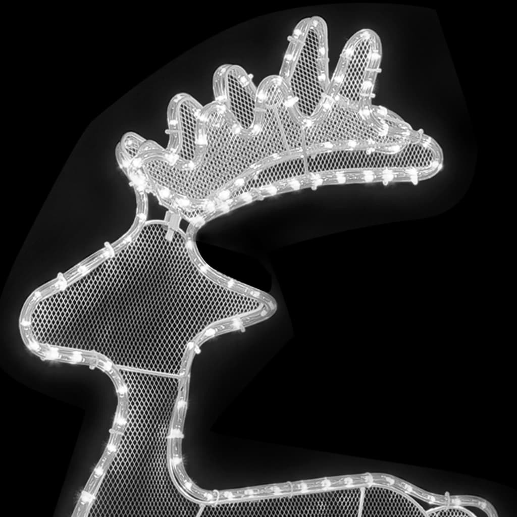 Kalėdų dekoracija elnias TWINKLE, 60x24x89cm, 306 LED, tinklinė