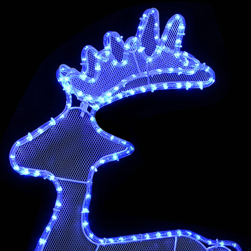 Kalėdų dekoracija elnias TWINKLE, 60x24x89cm, 306 LED, tinklinė