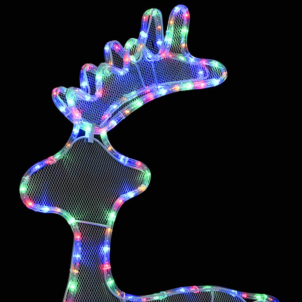 Kalėdų dekoracija elnias TWINKLE, 60x24x89cm, 306 LED, tinklinė
