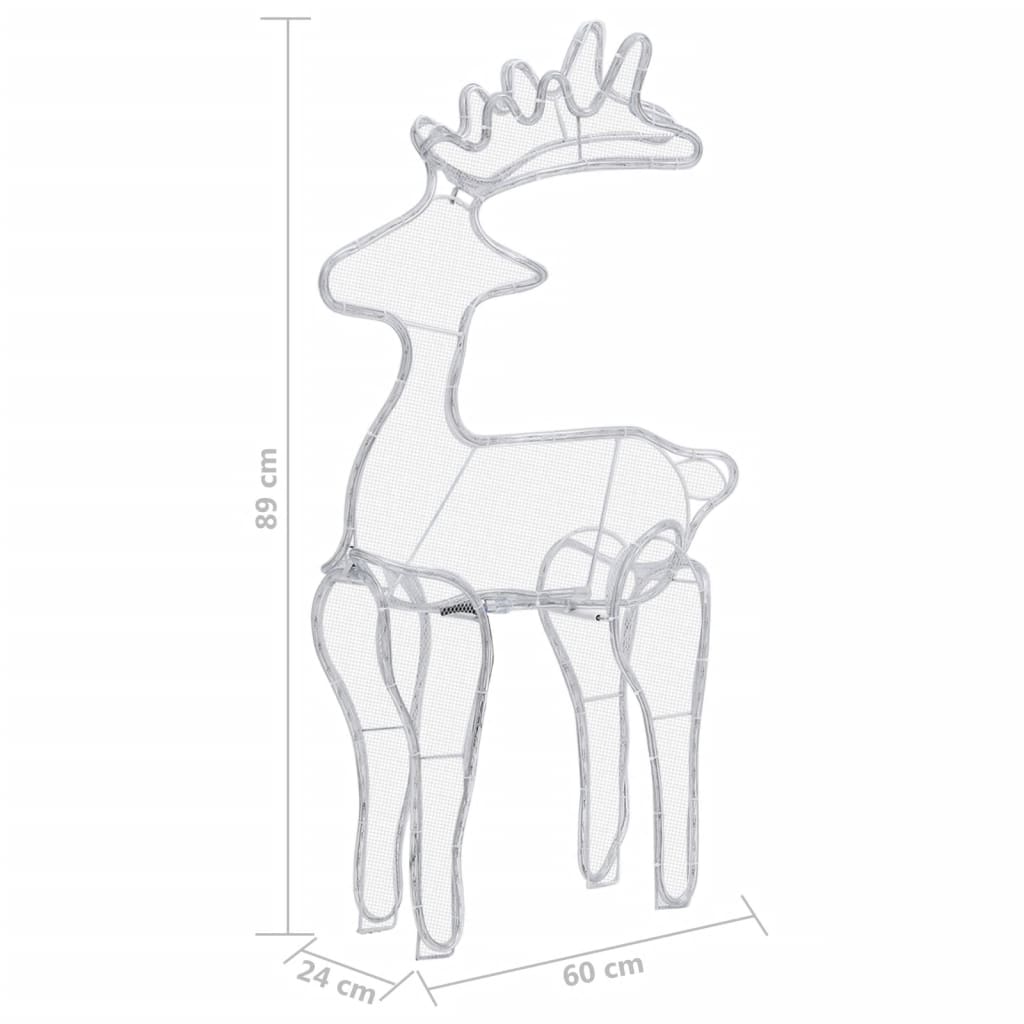 Kalėdų dekoracija elnias TWINKLE, 60x24x89cm, 306 LED, tinklinė