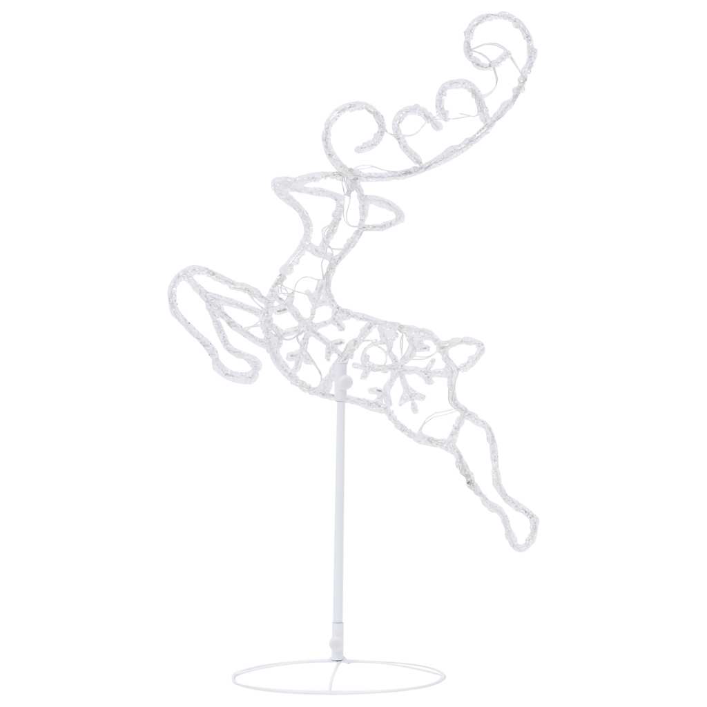 Kalėdinė ekspozicija elniai ir rogės CANDLE, šilta balta, 260x21x87cm