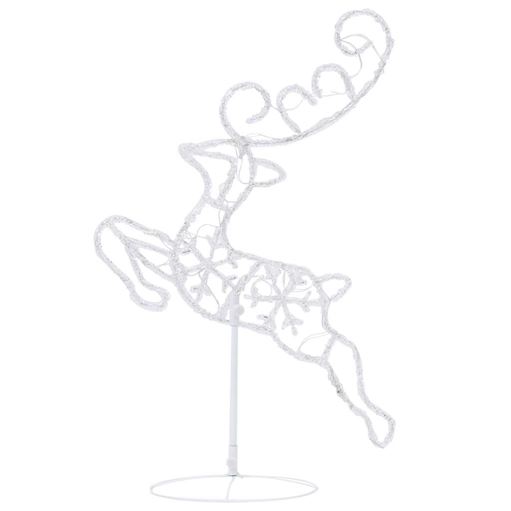 Kalėdinė ekspozicija elniai ir rogės CANDLE, šilta balta, 260x21x87cm