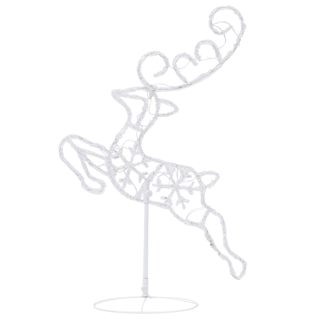 Kalėdinė ekspozicija elniai ir rogės COSY, spalvota, 260x21x87cm