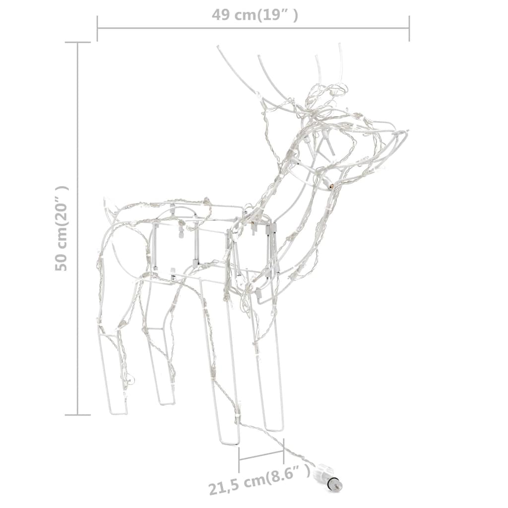 Kalėdinė lempučių ekspozicija elniai NOEL, 3 dalių, 229 LED
