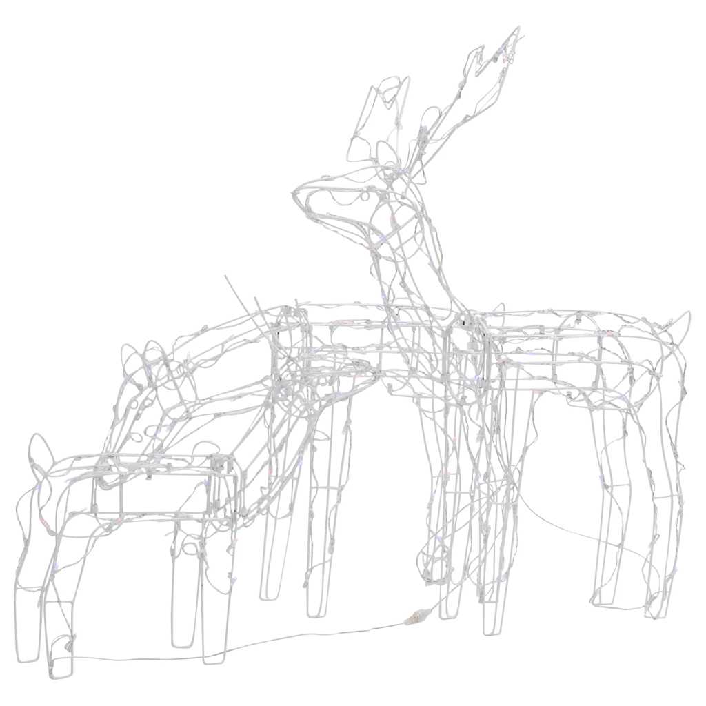 Kalėdinė lempučių ekspozicija elniai NOEL, 3 dalių, 229 LED