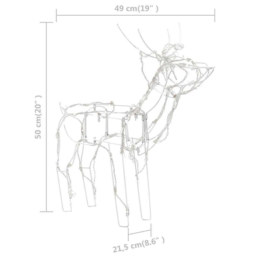 Kalėdinė lempučių ekspozicija elniai NOEL, 3 dalių, 229 LED