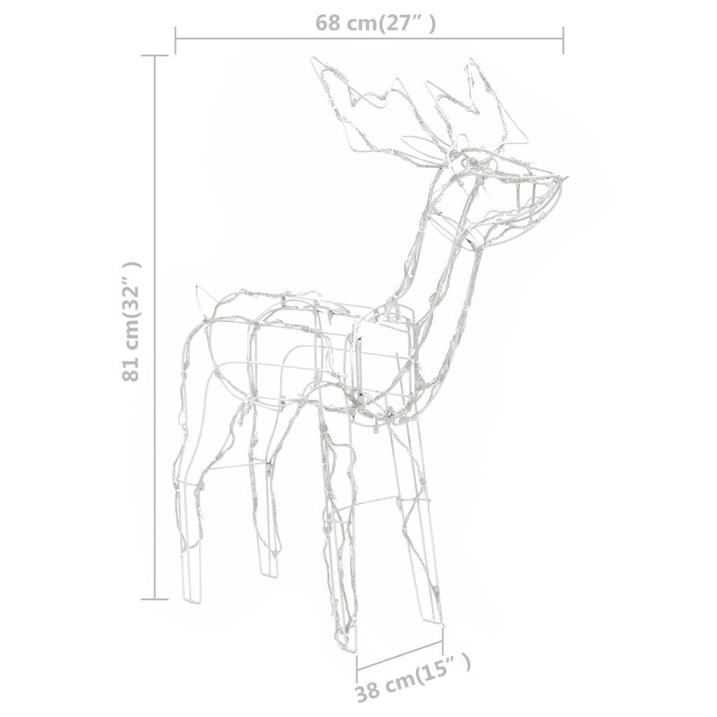 Kalėdinė lempučių ekspozicija elniai NOEL, 3 dalių, 229 LED