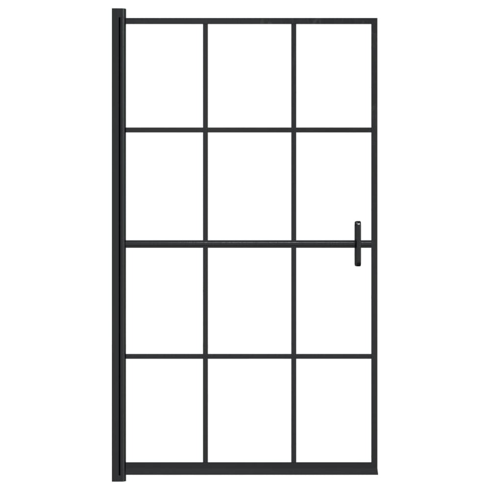 Shower screen, black, 80x140cm, ESG