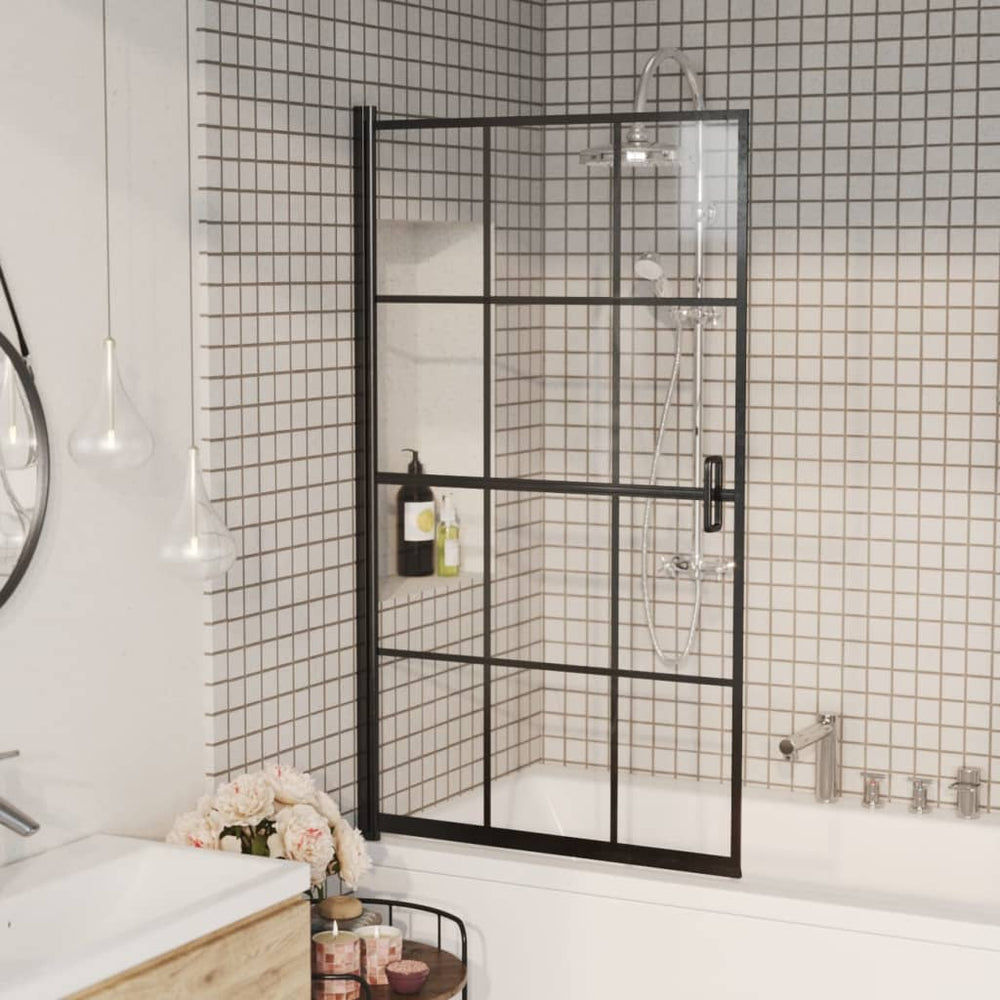 Shower screen, black, 80x140cm, ESG