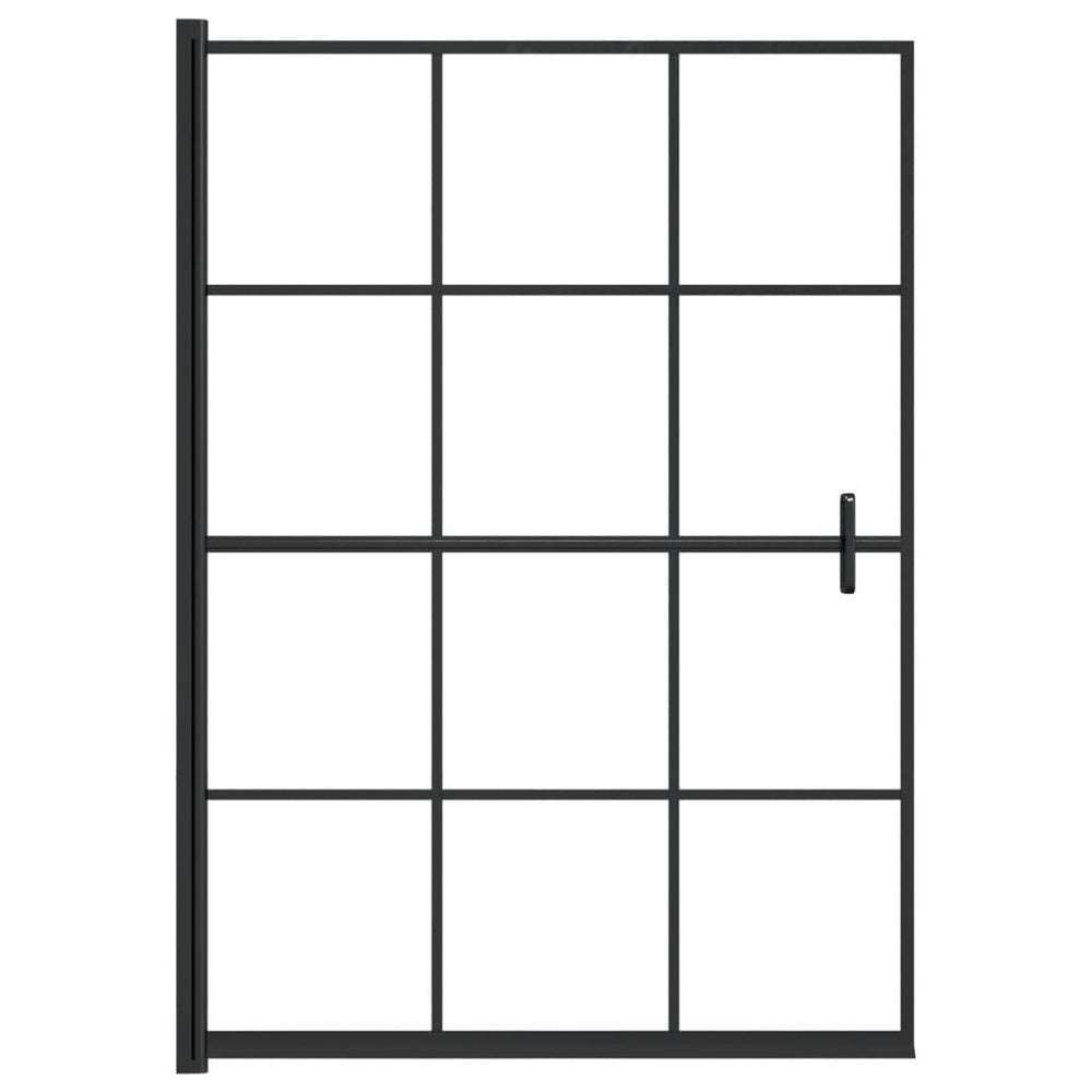 Shower screen, black, 100x140cm, ESG