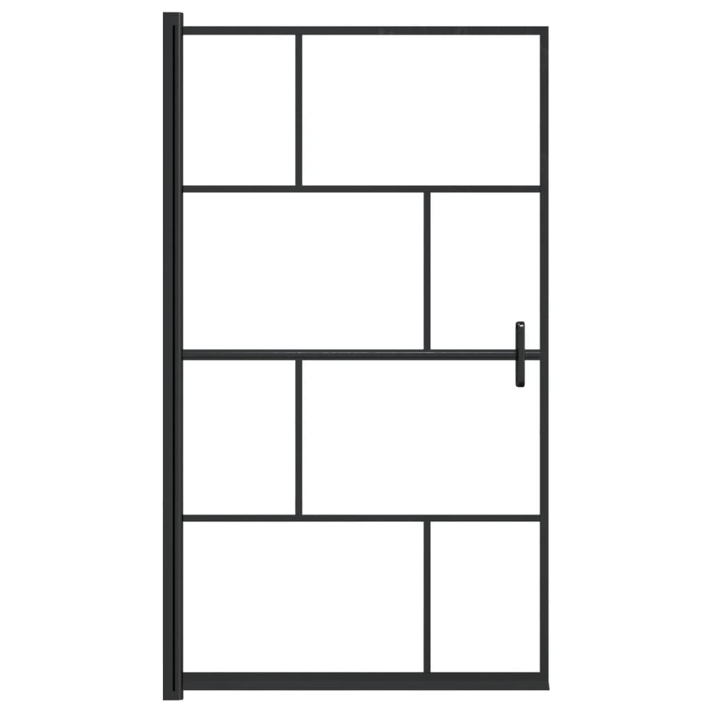 Shower screen, black, 80x140cm, ESG