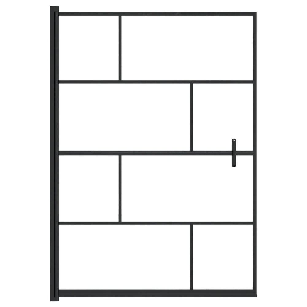 Shower screen, black, 100x140cm, ESG
