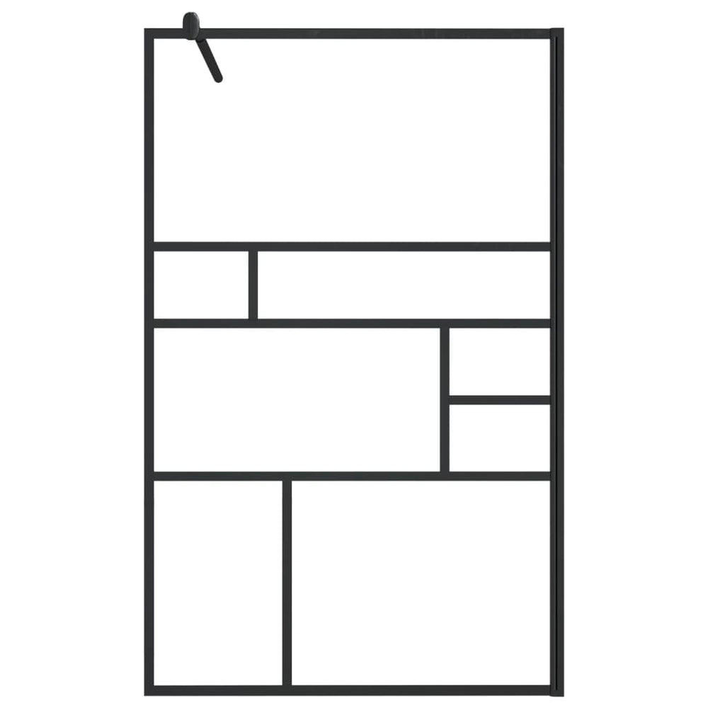 Shower screen with clear ESG glass, black, 100x195cm