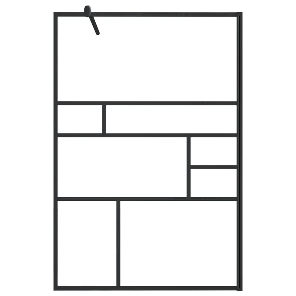 Shower screen with clear ESG glass, black, 115x195cm