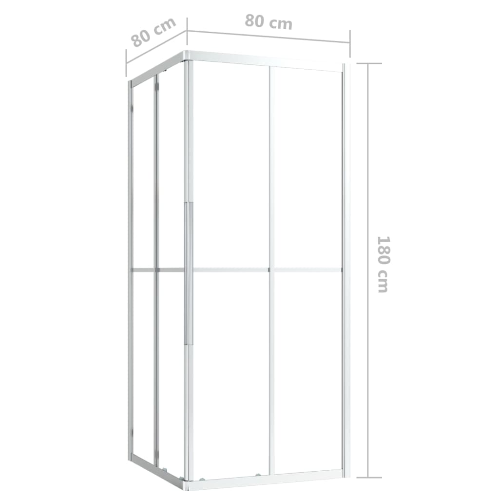 Shower cabin, 80x80x180cm, single layer safety glass