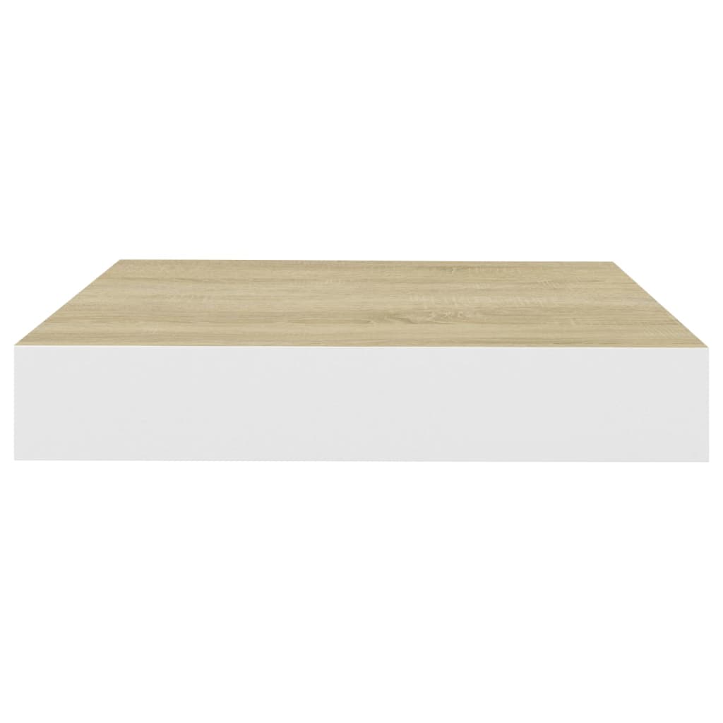 Pakabinamos lentynos, 4vnt., ąžuolo/baltos, 23x23,5x3,8cm, MDF