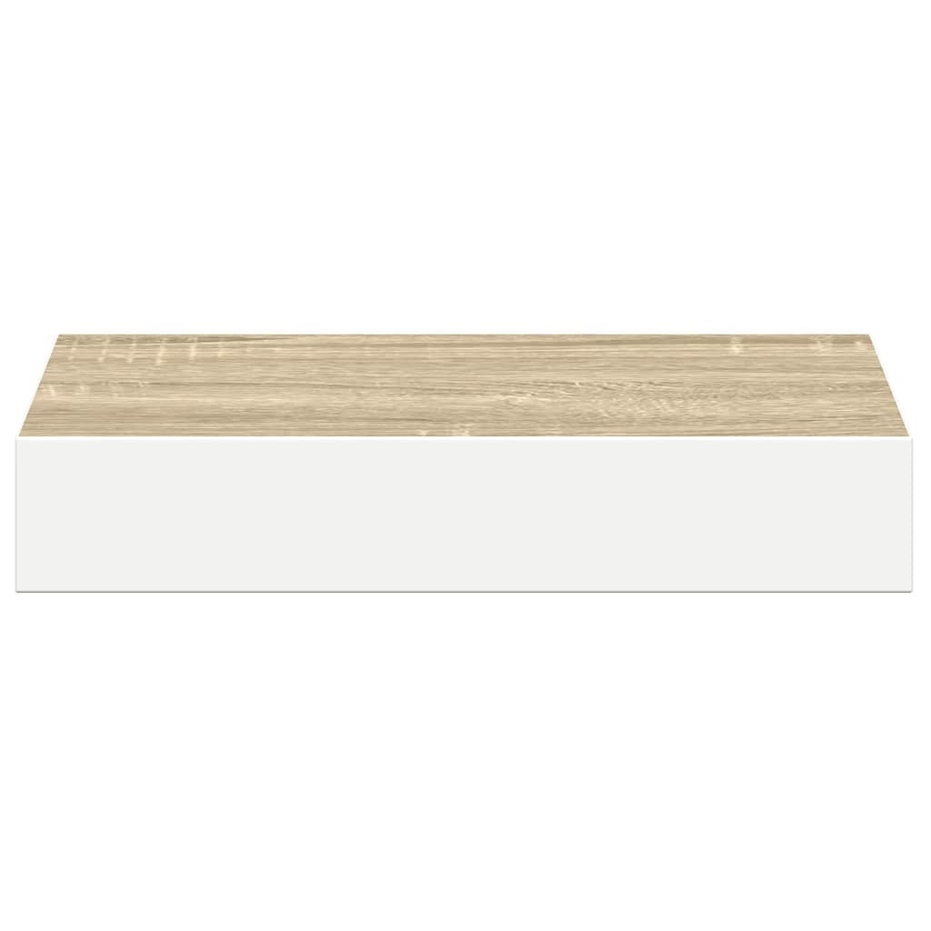 Pakabinamos lentynos, 4vnt., ąžuolo/baltos, 23x23,5x3,8cm, MDF