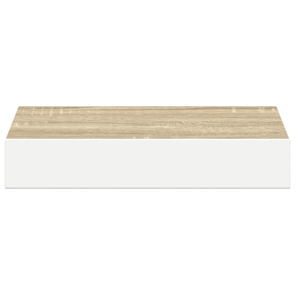 Piekaramie plaukti, 4 gab., ozolkoka/balti, 23x23,5x3,8cm, MDF