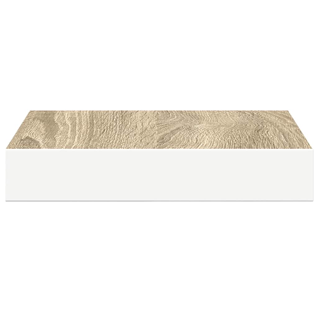 Piekaramie plaukti, 4 gab., ozolkoka/balti, 23x23,5x3,8cm, MDF