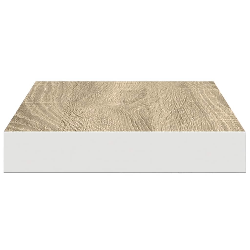 Pakabinama sieninė lentyna, ąžuolo ir balta, 40x23x3,8cm, MDF