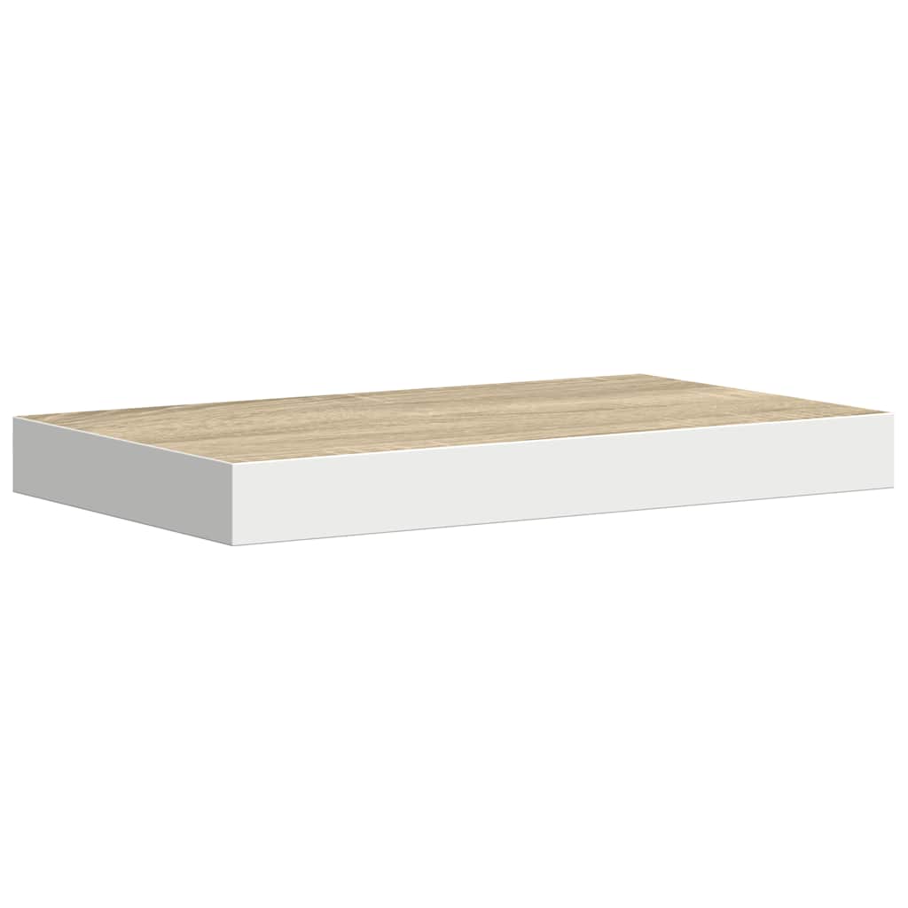 Piekaramie plaukti, 2 gab., ozola/balti, 40x23x3,8 cm, MDF
