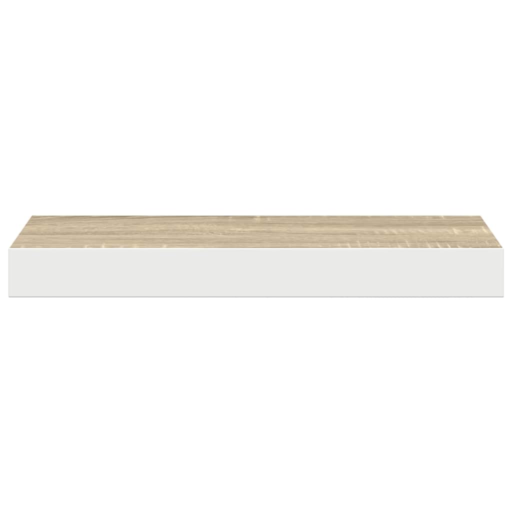 Piekaramie plaukti, 2 gab., ozola/balti, 40x23x3,8 cm, MDF