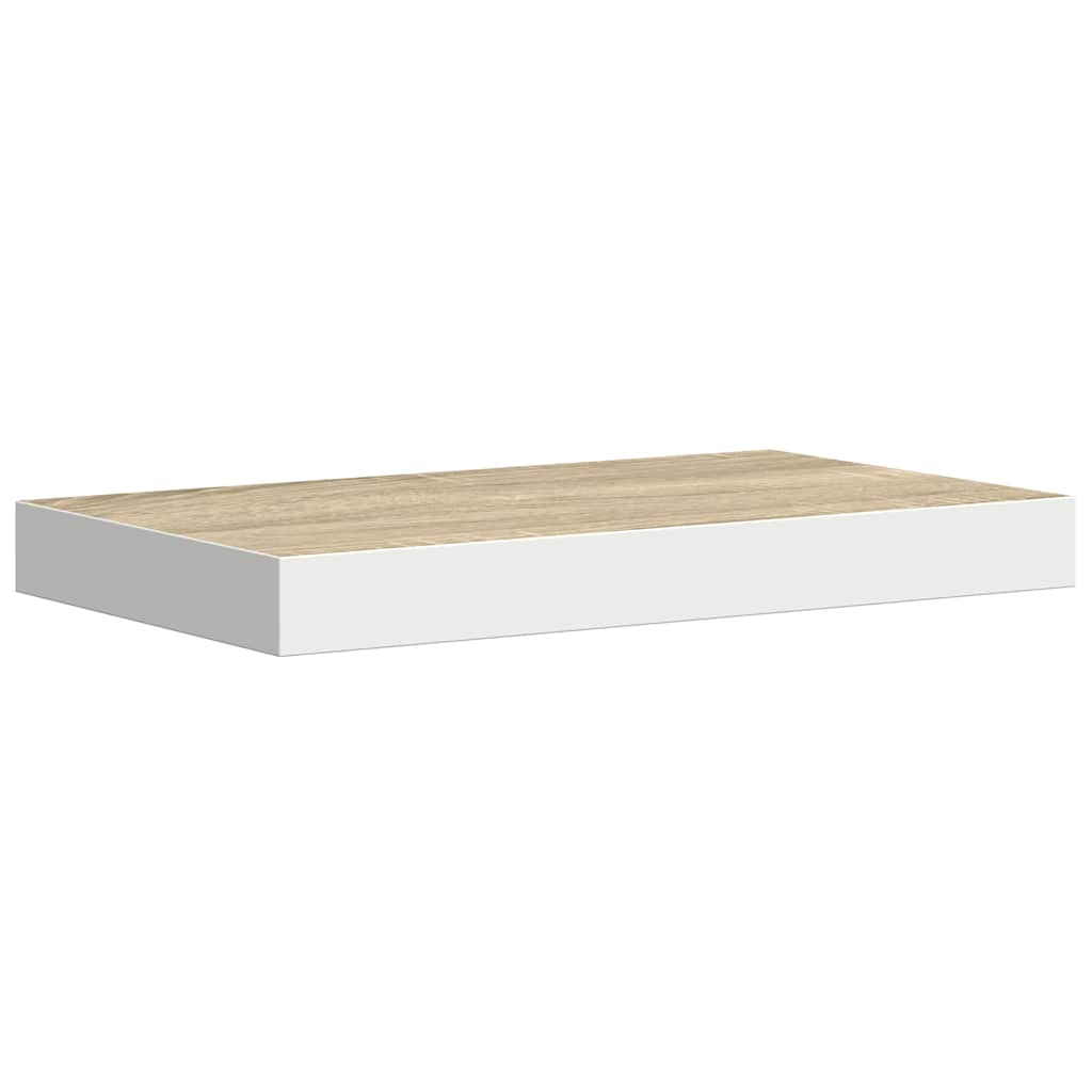 Pakabinamos lentynos, 2vnt., ąžuolo/baltos, 50x23x3,8cm, MDF