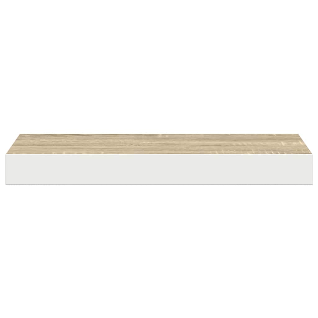 Pakabinamos lentynos, 2vnt., ąžuolo/baltos, 50x23x3,8cm, MDF