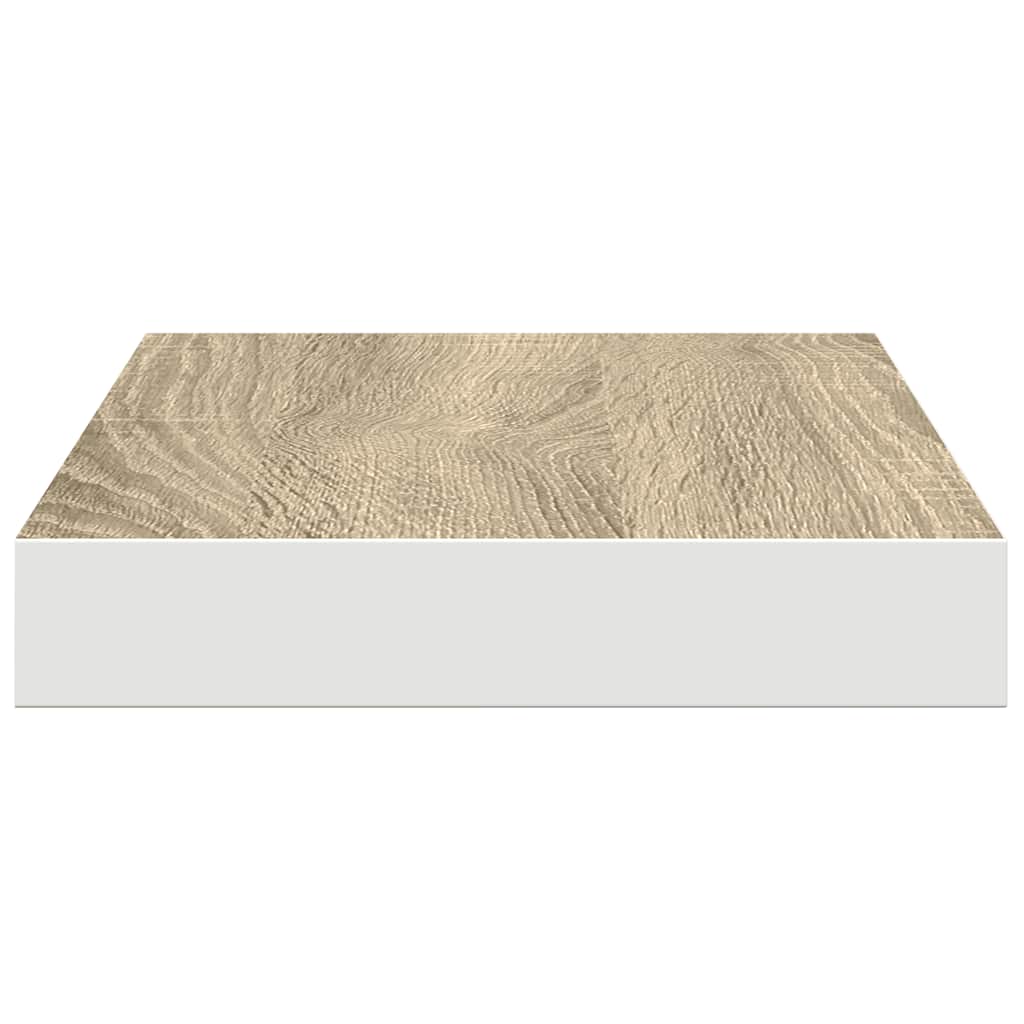 Pakabinamos lentynos, 2vnt., ąžuolo/baltos, 50x23x3,8cm, MDF