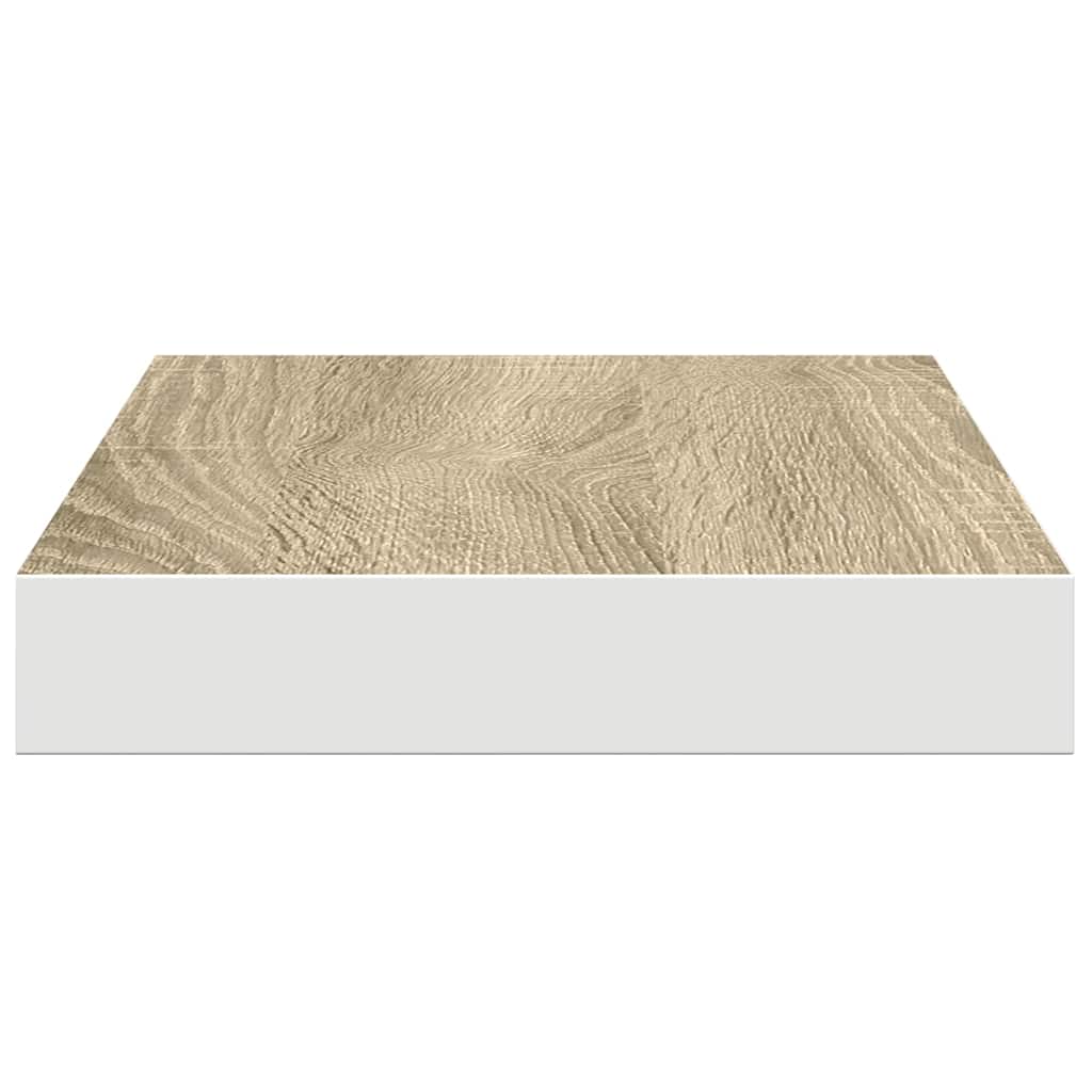 Floating shelves, 4 pcs, oak/white, 50x23x3.8cm, MDF