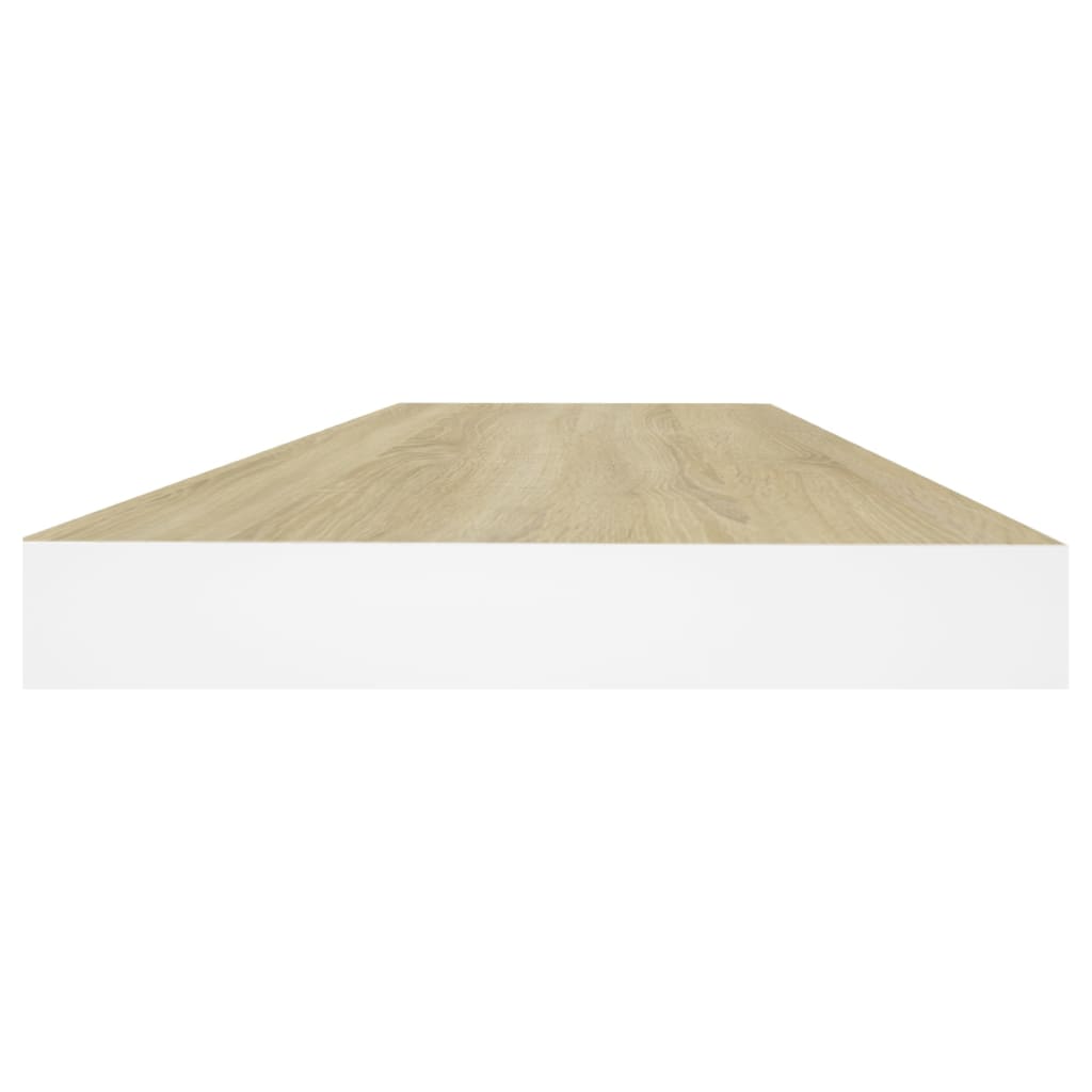 Wall shelves, 4 pcs., oak/white, 60x23.5x3.8cm, MDF