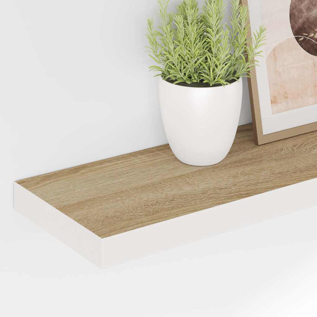 Piekaramais sienas plaukts, ozola/balts, 80x23,5x3,8cm, MDF