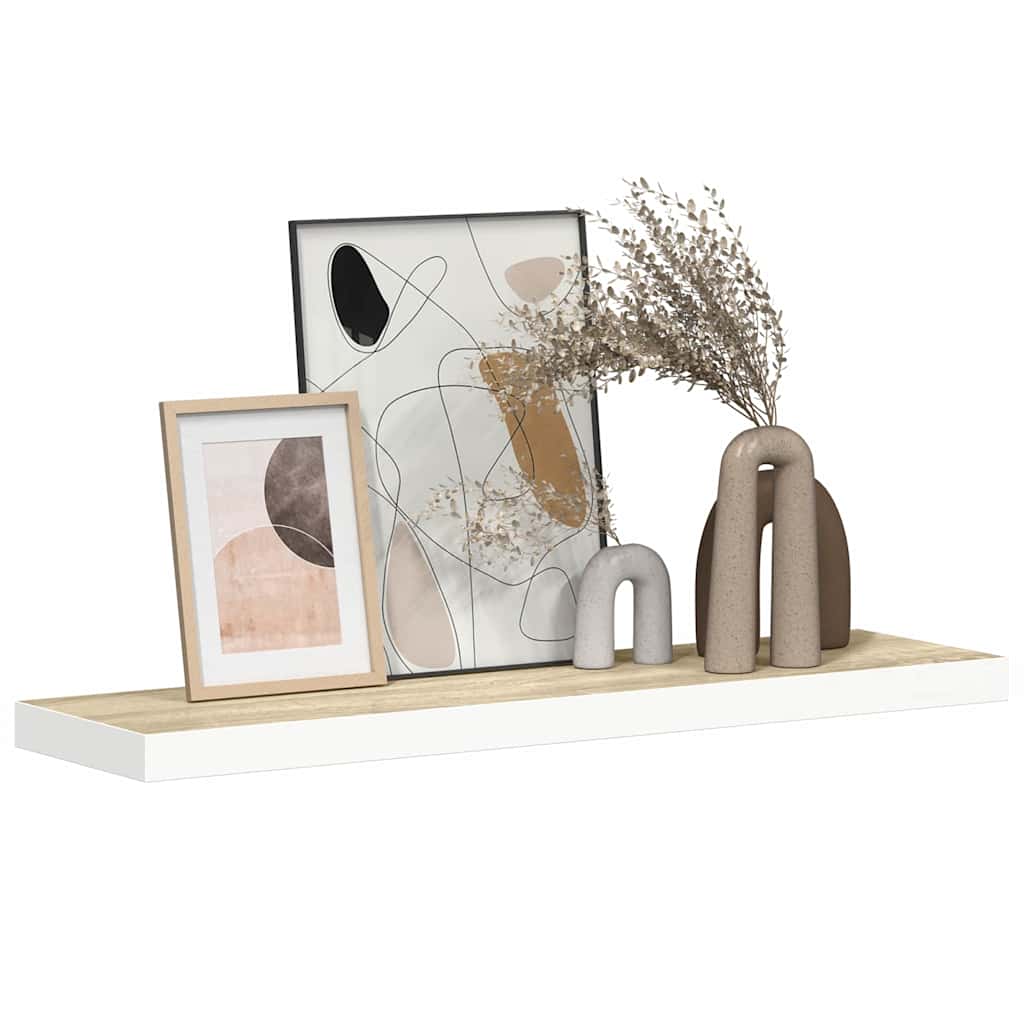 Piekaramais sienas plaukts, ozola/balts, 80x23,5x3,8cm, MDF