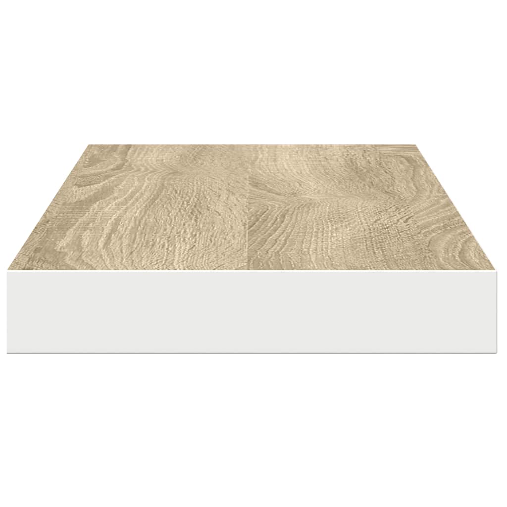Piekaramie plaukti, 2 gab., ozolkoka/balti, 80x23,5x3,8cm, MDF