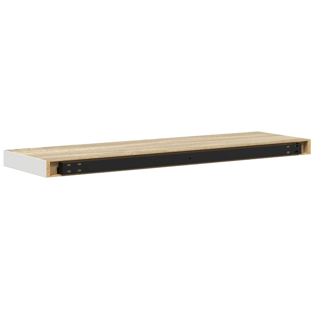 Piekaramie plaukti, 2 gab., ozolkoka/balti, 80x23,5x3,8cm, MDF