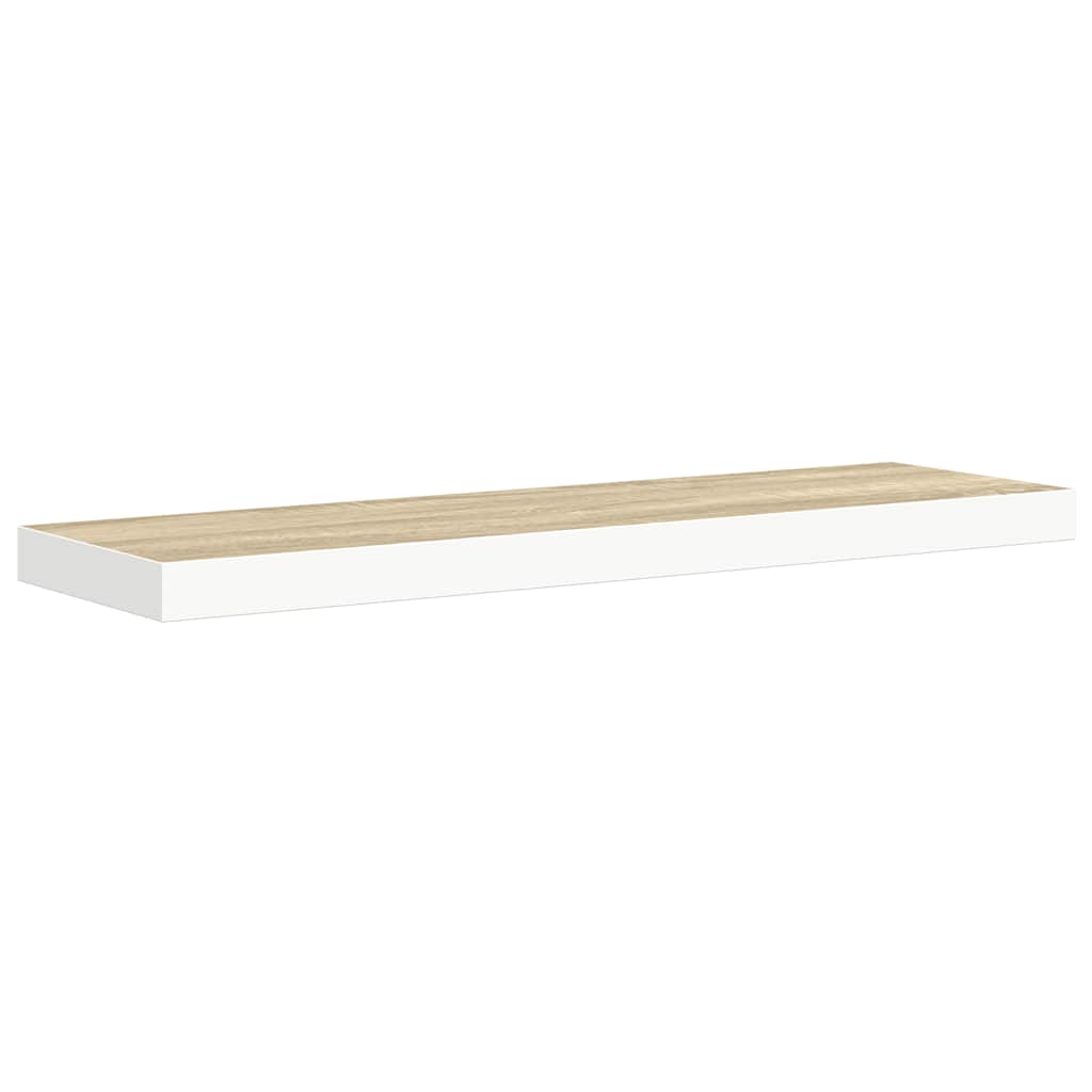 Pakabinamos lentynos, 2vnt., ąžuolo/baltos, 90x23,5x3,8cm, MDF