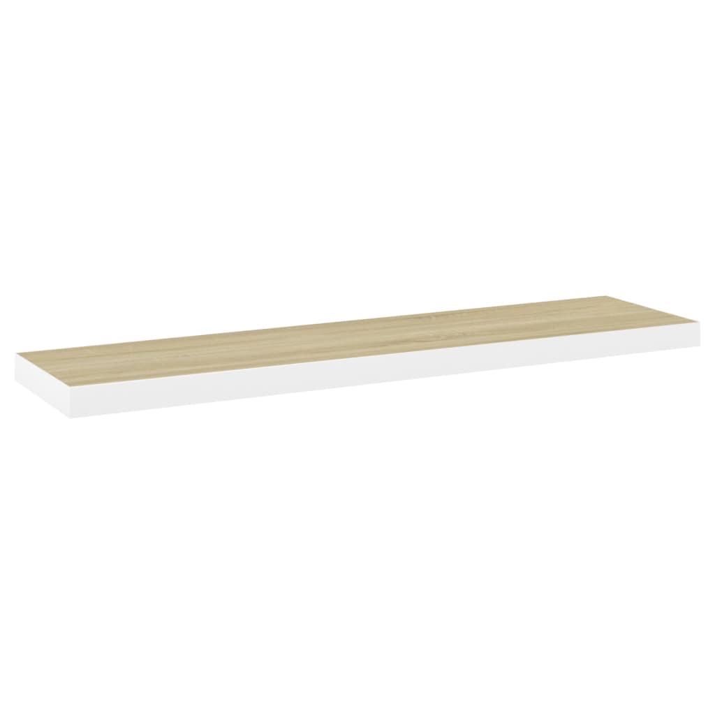 Pakabinamos lentynos, 4vnt., ąžuolo/baltos, 90x23,5x3,8cm, MDF