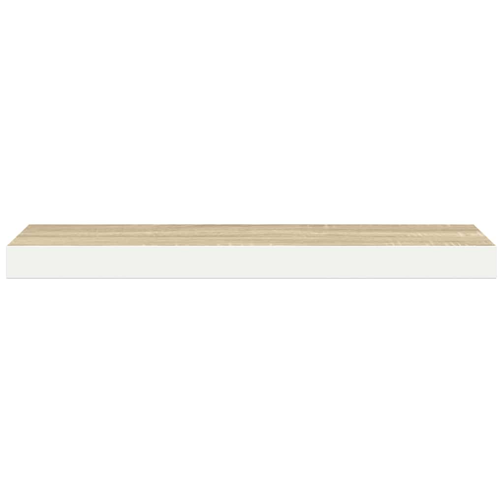 Pakabinama sieninė lentyna, ąžuolo/balta, 120x23,5x3,8cm, MDF