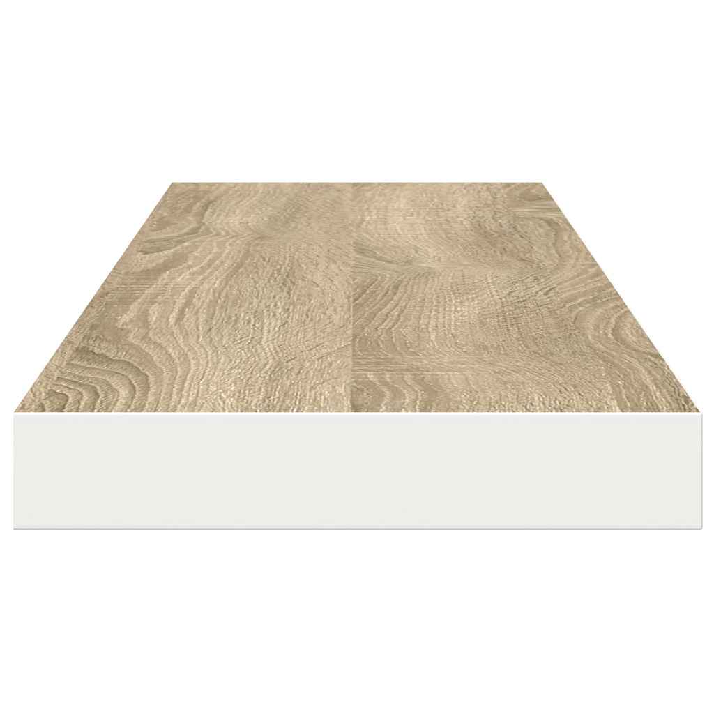 Pakabinama sieninė lentyna, ąžuolo/balta, 120x23,5x3,8cm, MDF