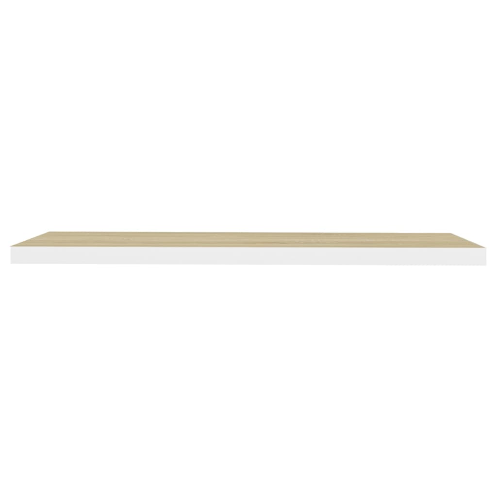 Pakabinamos lentynos, 2vnt., ąžuolo/baltos, 120x23,5x3,8cm, MDF