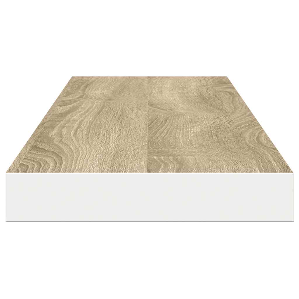 Pakabinamos lentynos, 4vnt., ąžuolo/baltos, 120x23,5x3,8cm, MDF