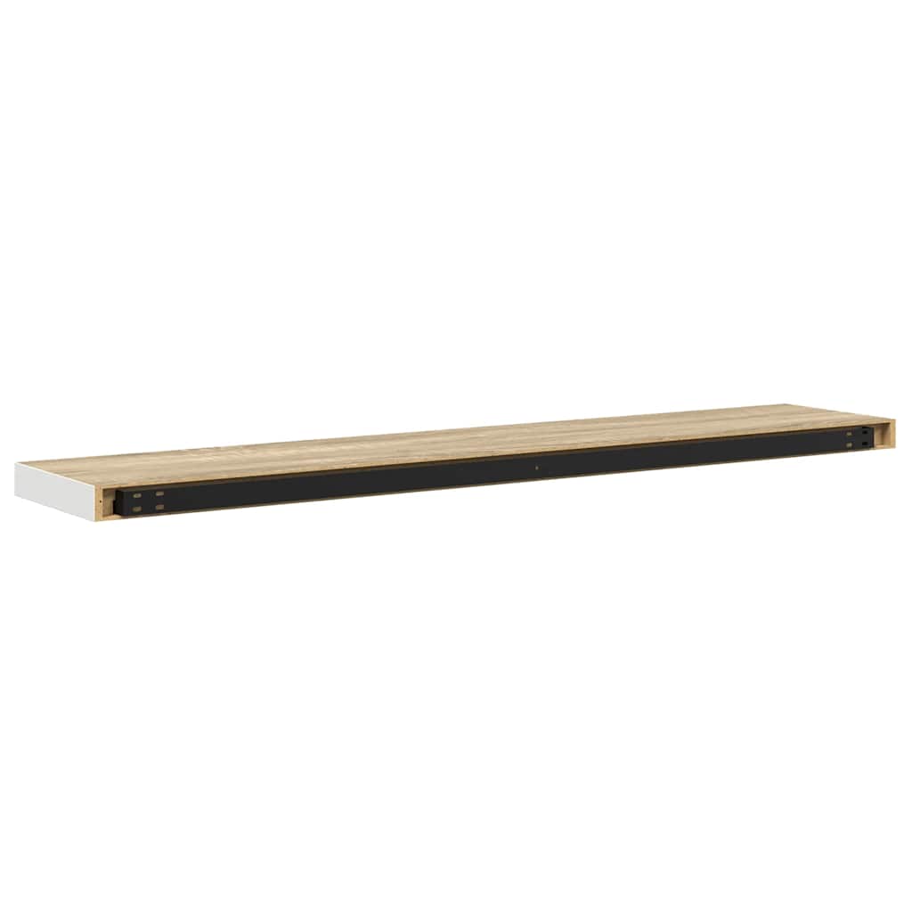 Pakabinamos lentynos, 4vnt., ąžuolo/baltos, 120x23,5x3,8cm, MDF