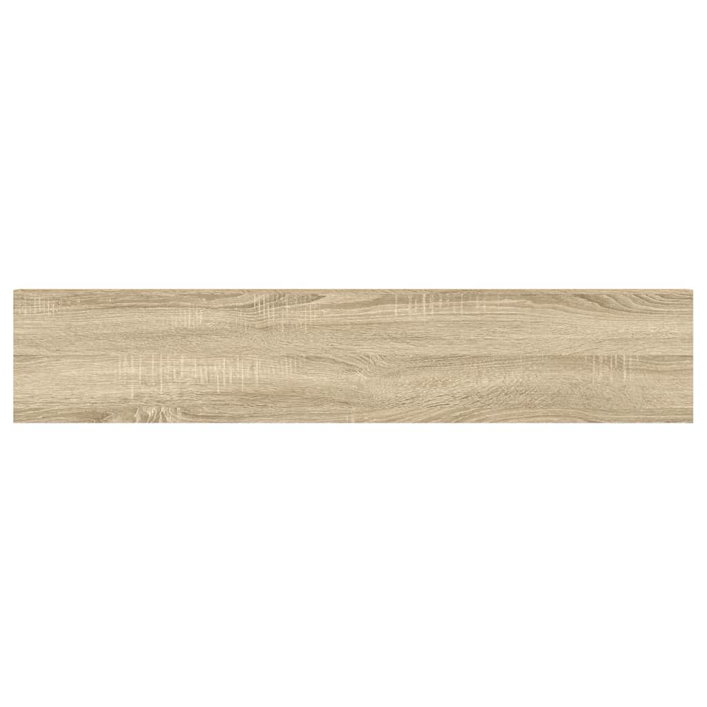 Wall shelves, 4 pcs, oak/white, 120x23.5x3.8cm, MDF
