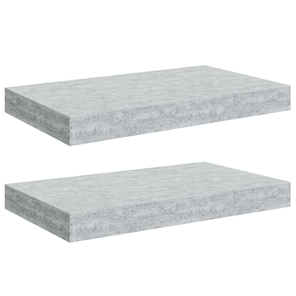 Pakabinamos sieninės lentynos, 2vnt., pilkos, 40x23x3,8cm, MDF