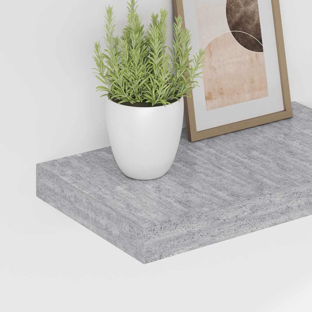 Piekaramie sienas plaukti, 2 gab., pelēki, 40x23x3,8 cm, MDF